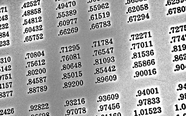 Λευκό φόντο Hdr με πολλούς αριθμούς σε μια προοπτική - Φωτογραφία, εικόνα