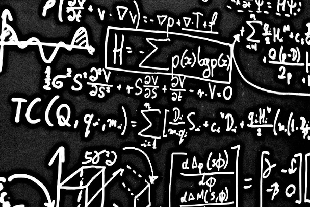 Grande número de fórmulas matemáticas em um fundo branco HDR
 - Foto, Imagem