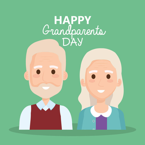 celebración del día de los abuelos con personajes de pareja
 - Vector, Imagen