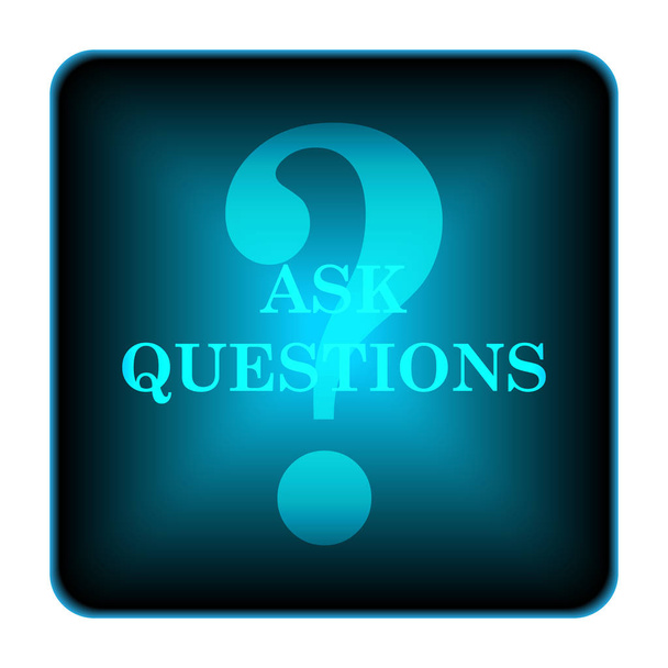 Ask questions icon. Internet button on white background - Photo, Image