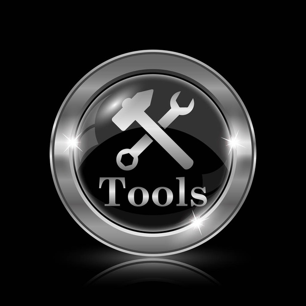 Tools icon. Internet button on black background - Photo, Image