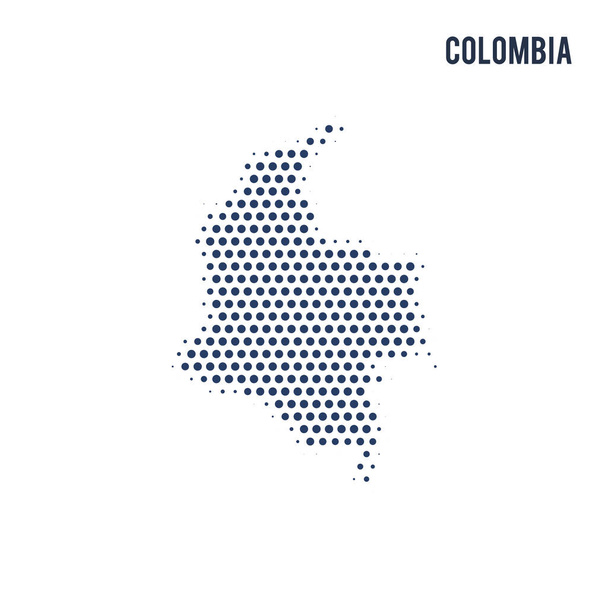 Beyaz arka plan üzerinde izole Kolombiya noktalı haritası. Vektör çizim. - Vektör, Görsel