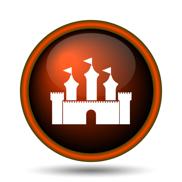 Castle icon. Internet button on white background - Photo, Image