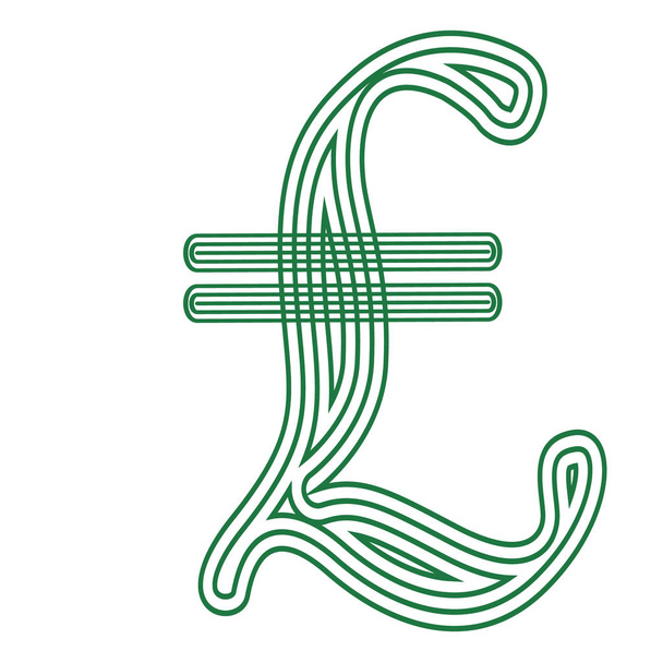 Lire Italian  currency  symbol  icon striped vector illustration  - Vector, Image