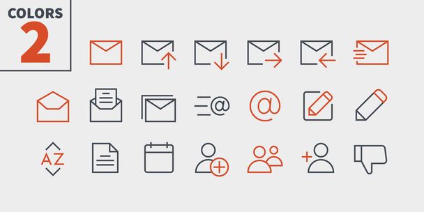 Email UI Pixel Perfect Well-crafted Vector Thin Line Icons   - Vector, Image