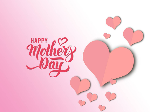 szimbólumok a szeretet szív alakú Boldog anyák napja üdvözlőlap tervezés. - Fotó, kép