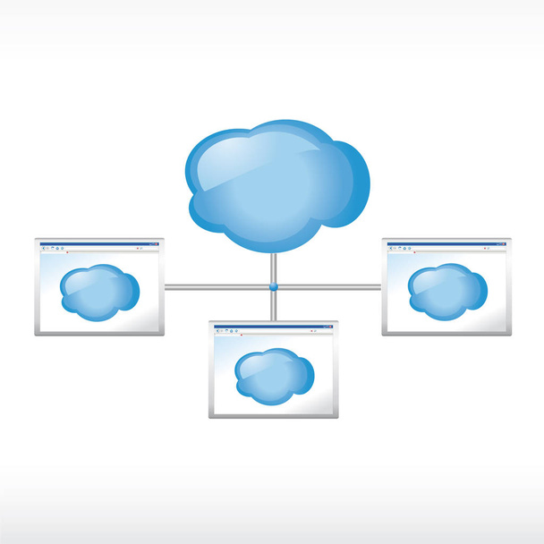 Cloud computing-concept illustratie - Vector, afbeelding
