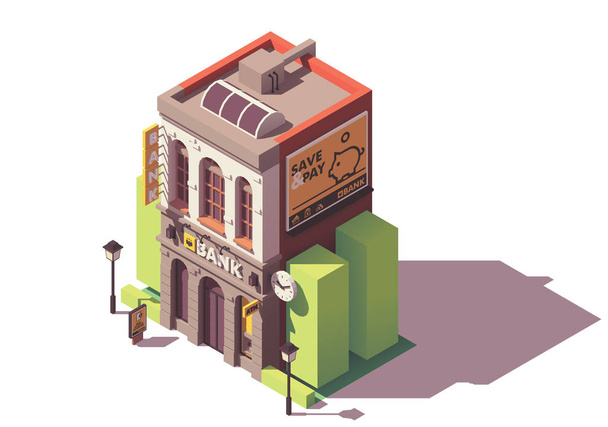 ベクトル等尺性古い銀行の建物 - ベクター画像