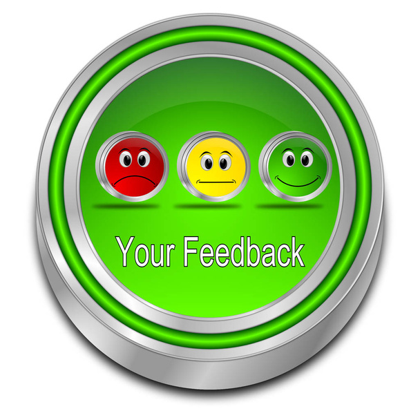 decorative green Your Feedback Button - 3D illustration - Photo, Image