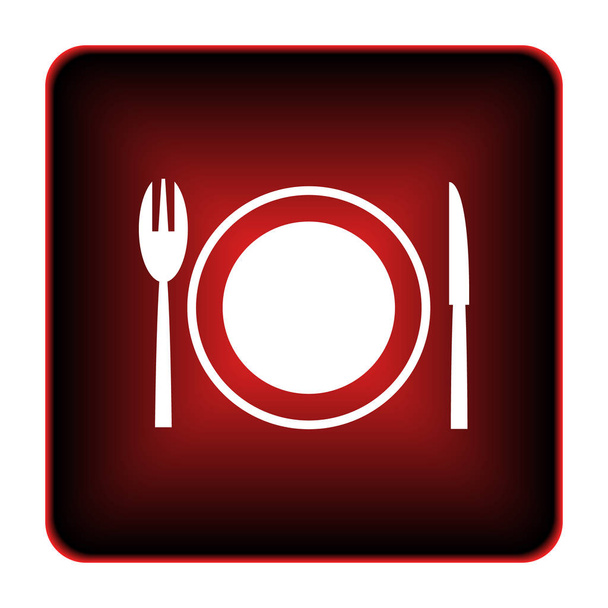 レストランのアイコン。白い背景の上のインター ネット ボタン - 写真・画像