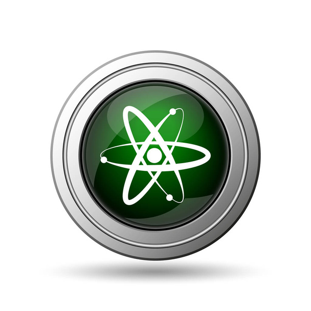 Ikona atomów. Przycisk Internet na białym tle - Zdjęcie, obraz
