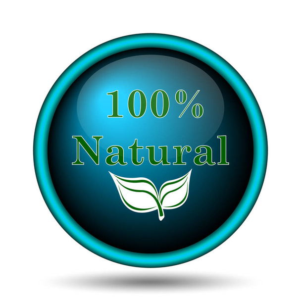 100 percent natural icon. Internet button on white background - Photo, Image