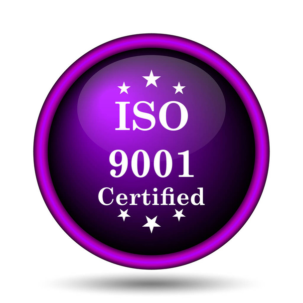 Iso9001 pictogram. Internet knop op witte achtergrond - Foto, afbeelding