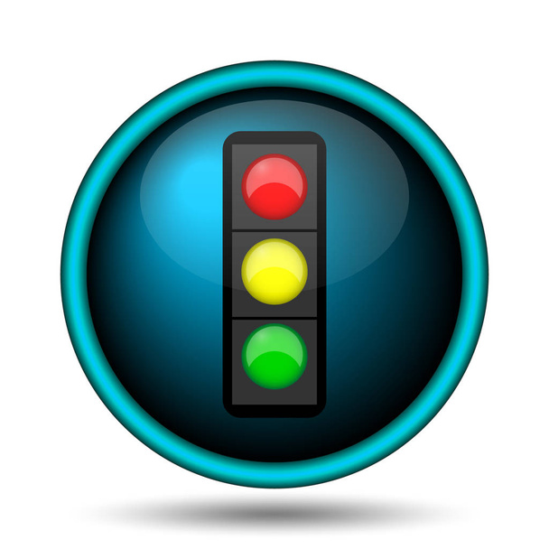 Traffic light icon. Internet button on white background - 写真・画像