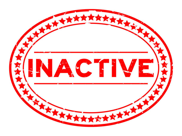 Grunge mot inactif rouge timbre de joint en caoutchouc ovale sur fond blanc
 - Vecteur, image