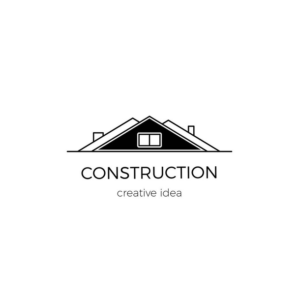 Vector thin line icon, construction logo template illustration. - Vector, Image