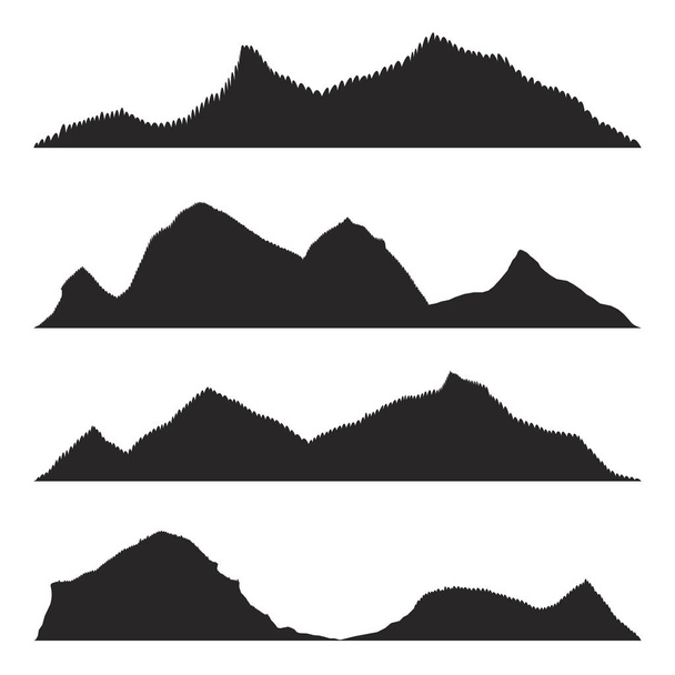 Silhouette mountain peaks. - Vector, Image