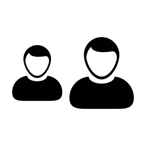Командна іконка Векторна чоловіча група осіб символ аватар для управління бізнесом в плоскій кольоровій ілюстрації піктограми гліфа
 - Вектор, зображення