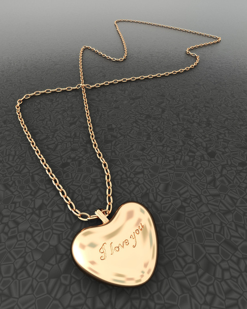 gouden hart hanger - Foto, afbeelding