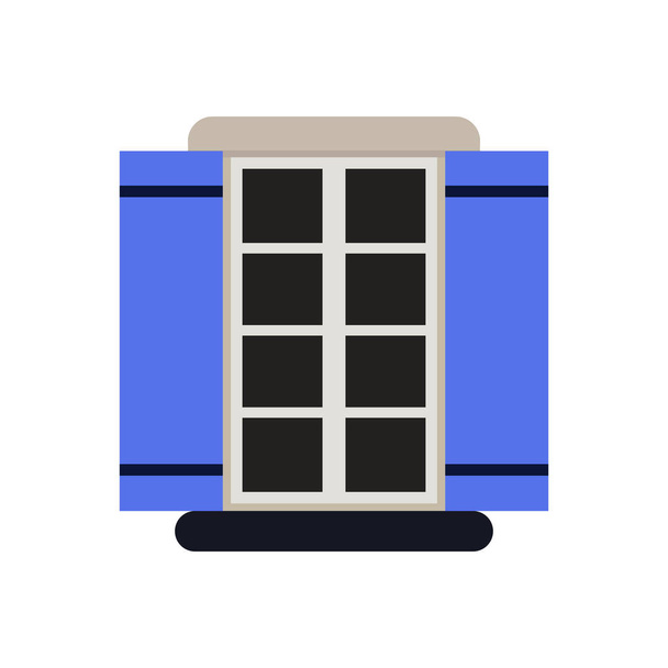 Illustrazione vettoriale della finestra con persiane aperte
. - Vettoriali, immagini