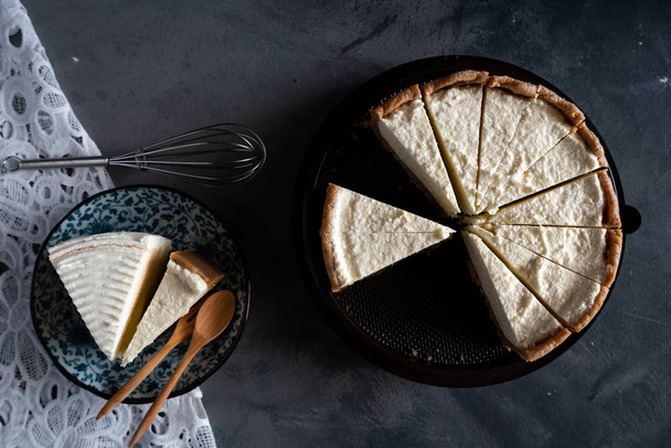Homemade fresh milk cream cake and cheesecake on a dish - Photo, Image