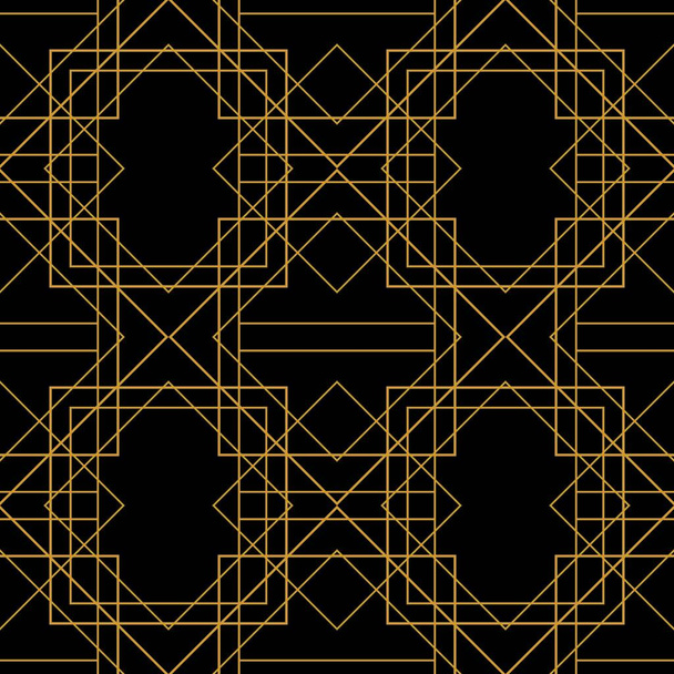 Modèle vectoriel tuile avec ornement doré sur fond noir
 - Vecteur, image