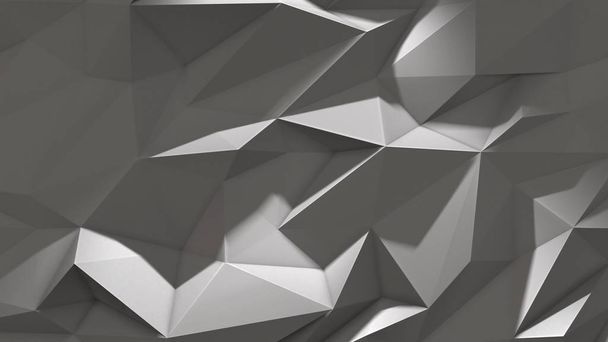 3 d レンダリング ホワイト抽象低ポリ三角形背景影 - 写真・画像