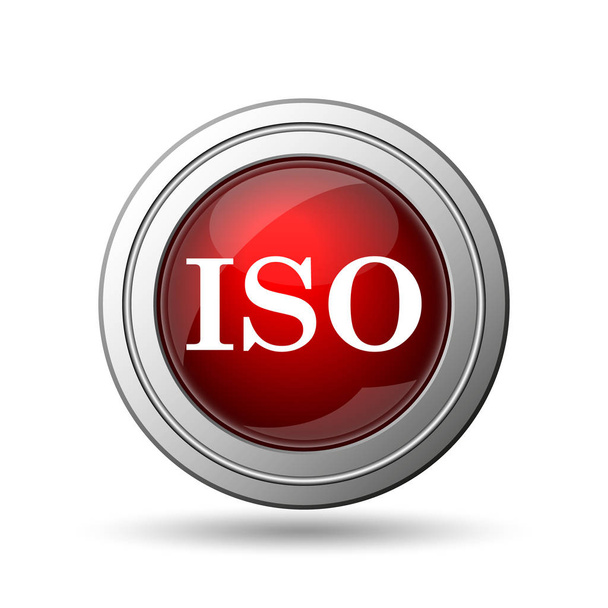 Ikona ISO. Przycisk Internet na białym tle - Zdjęcie, obraz