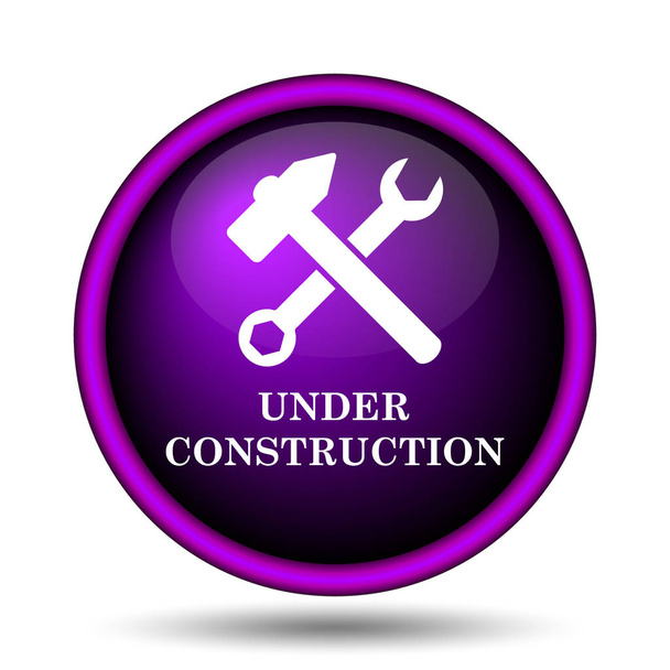 Under construction icon. Internet button on white background - Photo, Image