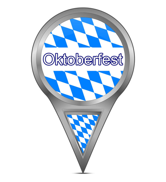 biały niebieski wskaźnik mapy z Oktoberfest ilustracja - Zdjęcie, obraz