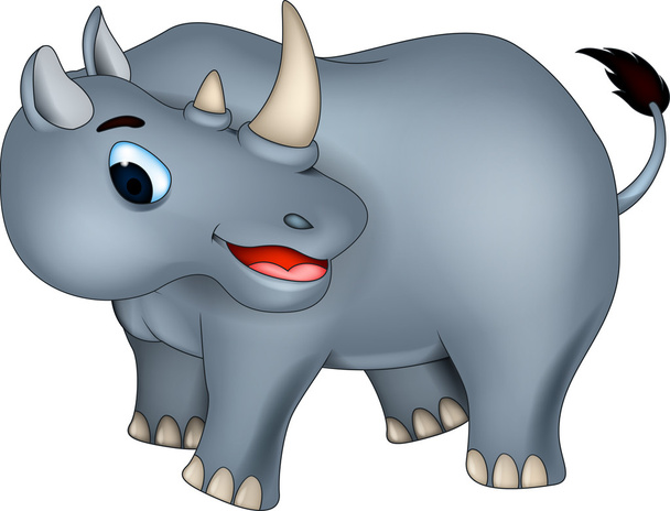 cute rhino cartoon - Vector, Image