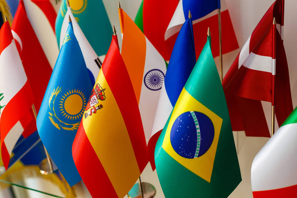 world national flags, close up view - Photo, Image