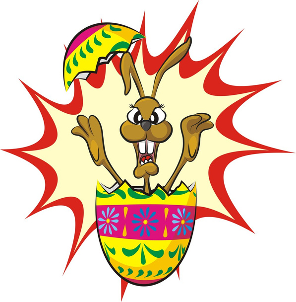 easter bunny and easter egg - Vector, Image