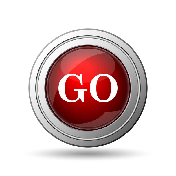 Icono GO. Botón de Internet sobre fondo blanco
 - Foto, imagen