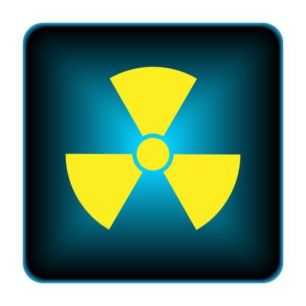Radyasyon simgesi. Beyaz arka plan üzerinde Internet düğmesi - Fotoğraf, Görsel