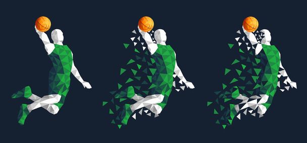 ジャンプ高いベクトル イラスト eps 10 のバスケット ボール選手 - ベクター画像