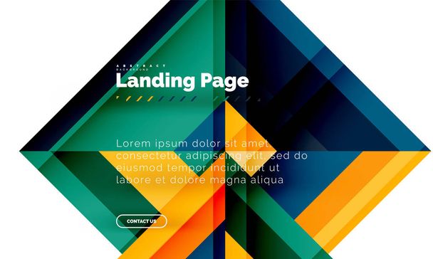 Forma cuadrada fondo abstracto geométrico, plantilla de diseño web de landing page
 - Vector, imagen