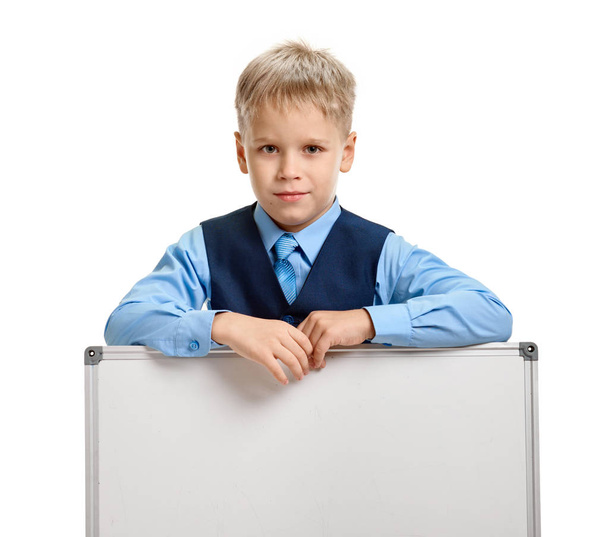 Schoolboy with whiteboard - Photo, image