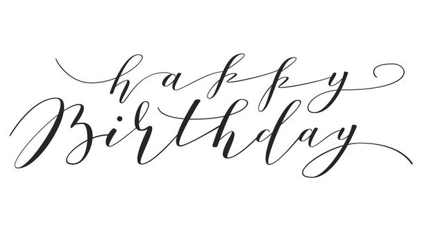 Ручне листування "щасливого дня народження" пензля Ручка для листування ізольована на фоні. Рукописні Векторні ілюстрації
. - Вектор, зображення