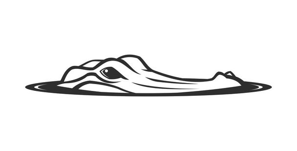 Αλιγάτορα πρόσωπο που αναδύεται από το νερό εικονίδιο του φορέα - Διάνυσμα, εικόνα