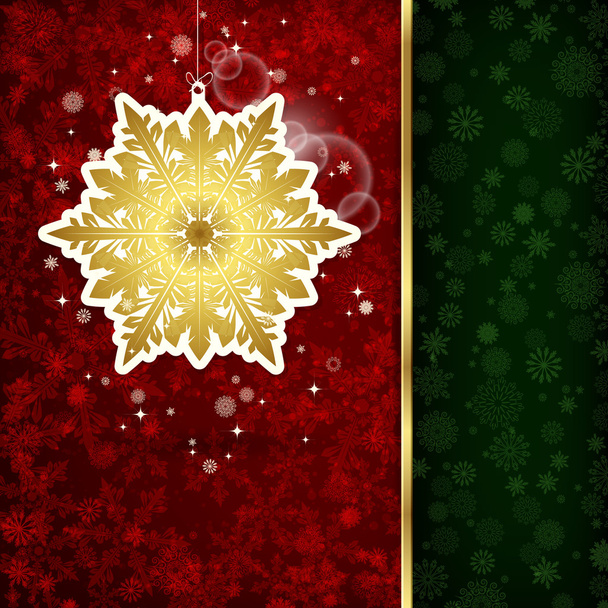 achtergrond met Kerstdecoratie en sneeuwvlokken, illustratio - Vector, afbeelding