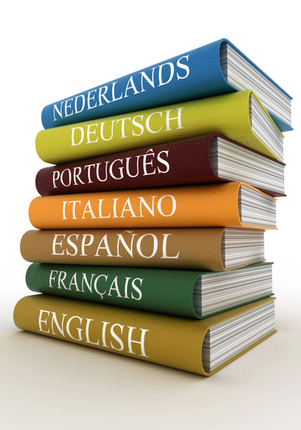 Stack of dictionaries, learning language - Photo, Image