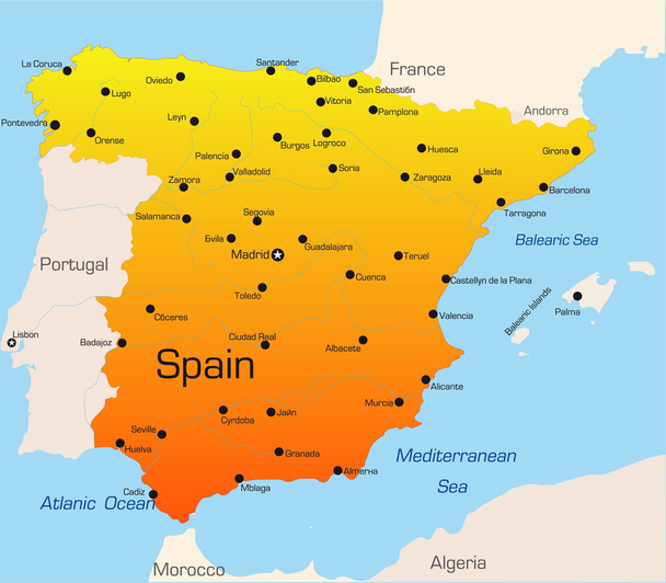 Іспанія карта
 - Вектор, зображення