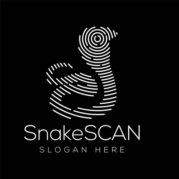 蛇スキャン テクノロジーのロゴのベクトルの要素。動物技術のロゴのテンプレート - ベクター画像