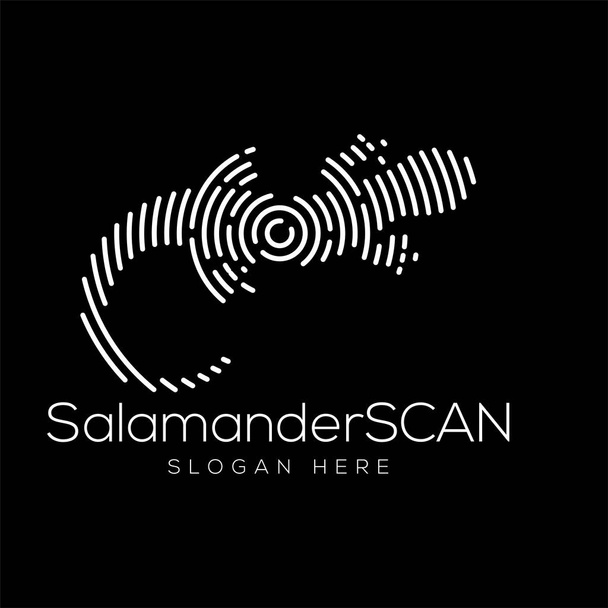 サラマンダー スキャン テクノロジーのロゴのベクトルの要素。動物技術のロゴのテンプレート - ベクター画像