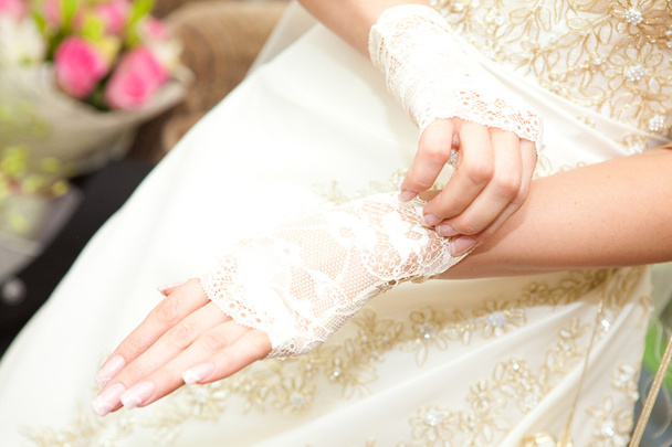 White dress of the bride. - Foto, Imagen