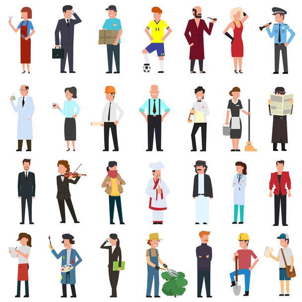 many simple characters of different professions. - Vector, Image