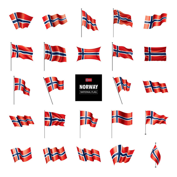 Σημαία Νορβηγία, εικονογράφηση διάνυσμα σε λευκό φόντο - Διάνυσμα, εικόνα
