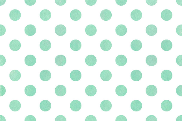 Watercolor seafoam blue polka dot background. Pattern with dots for scrapbooks, wedding, party or baby shower invitations. - Фото, изображение