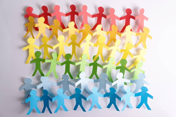 Paper people in LGBT rainbow colors - Фото, изображение